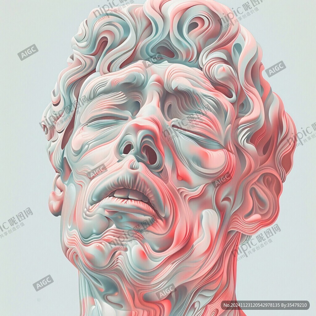 扭曲人像插画