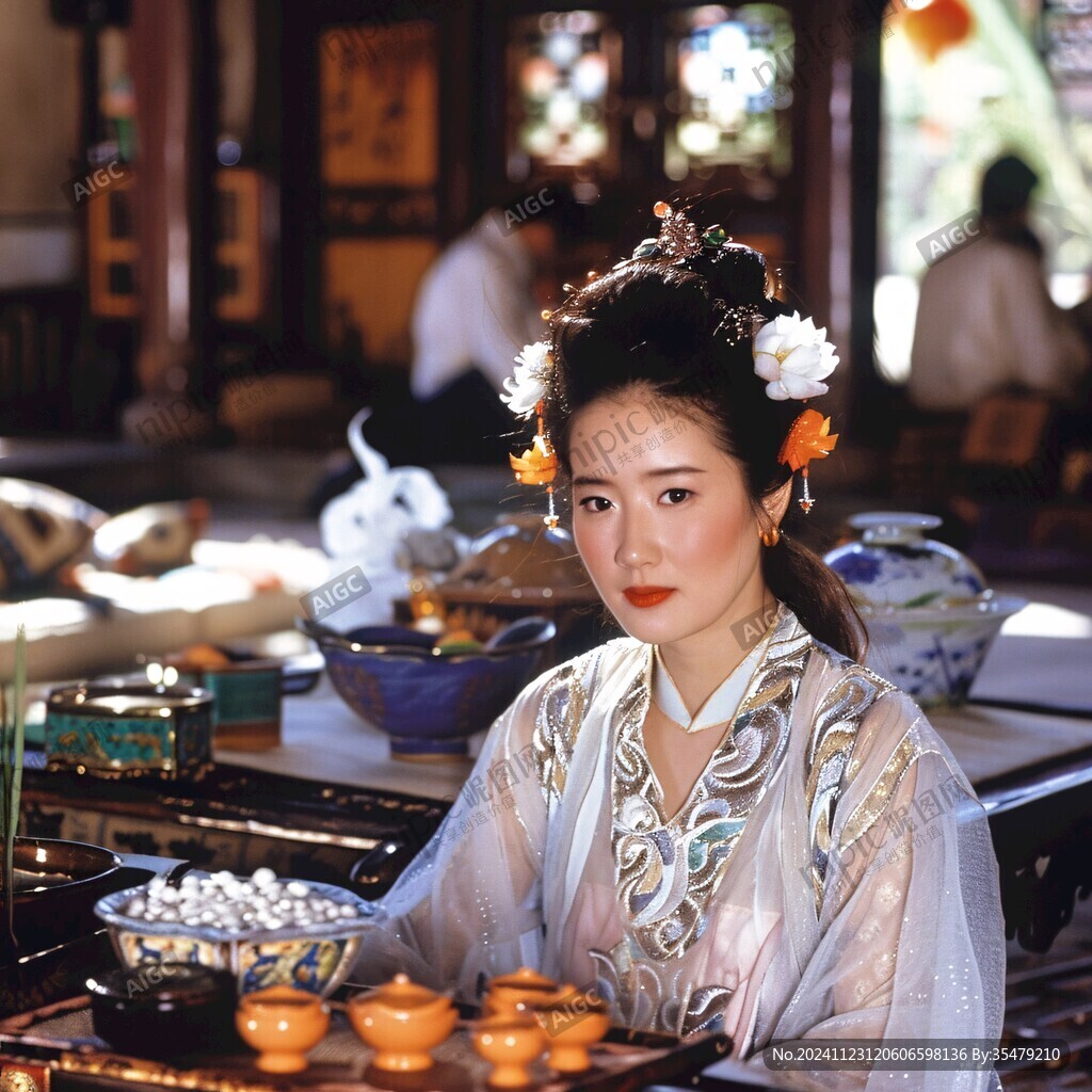 古装汉服美女餐饮