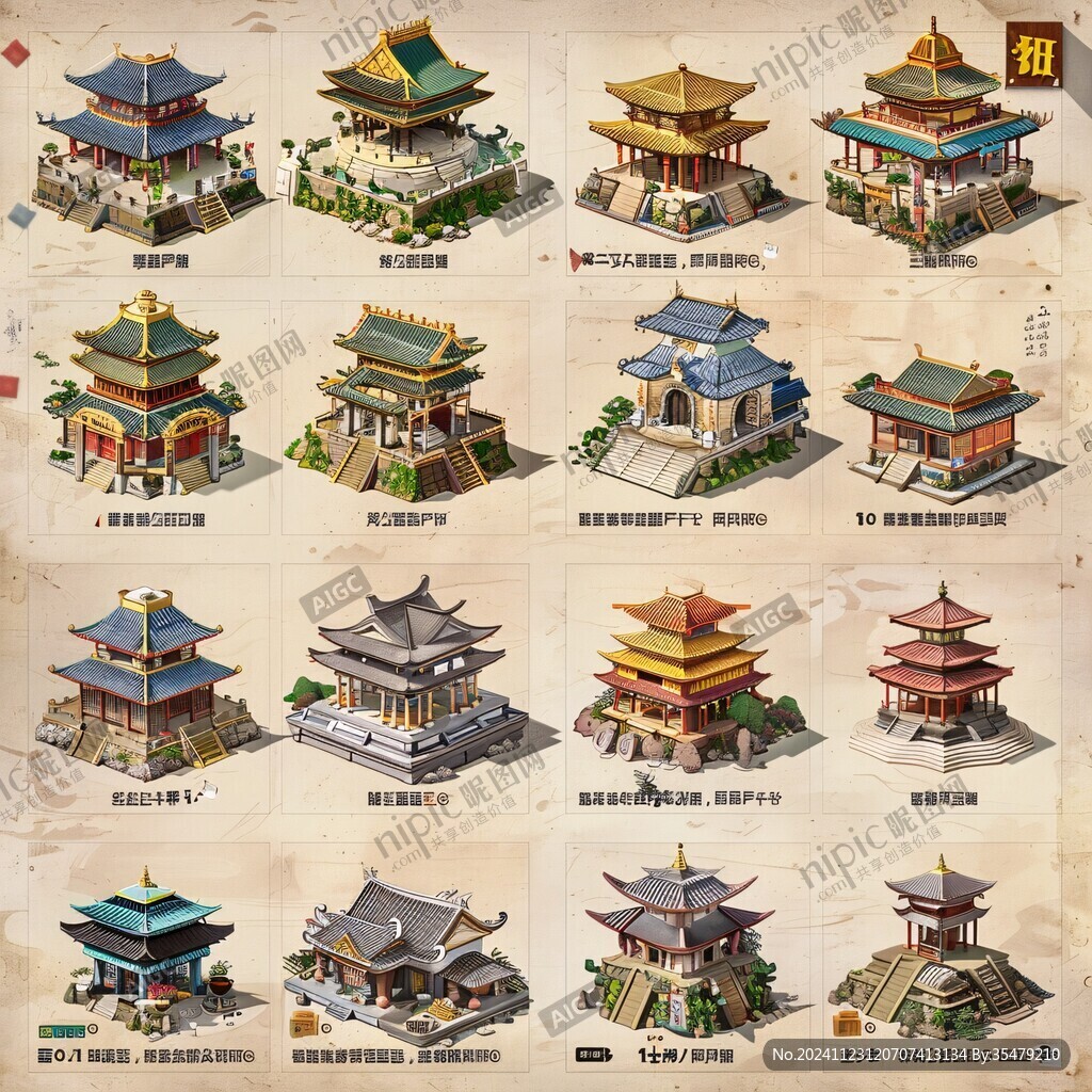 古风建筑图标