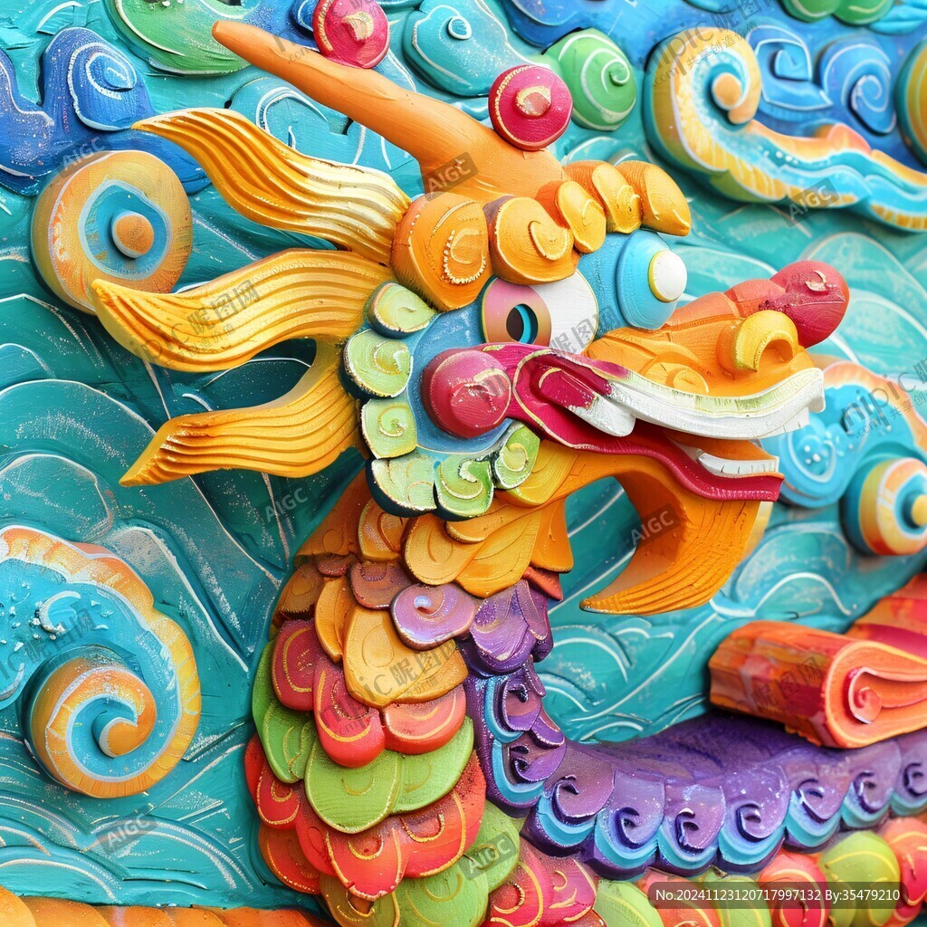 彩龙浮雕