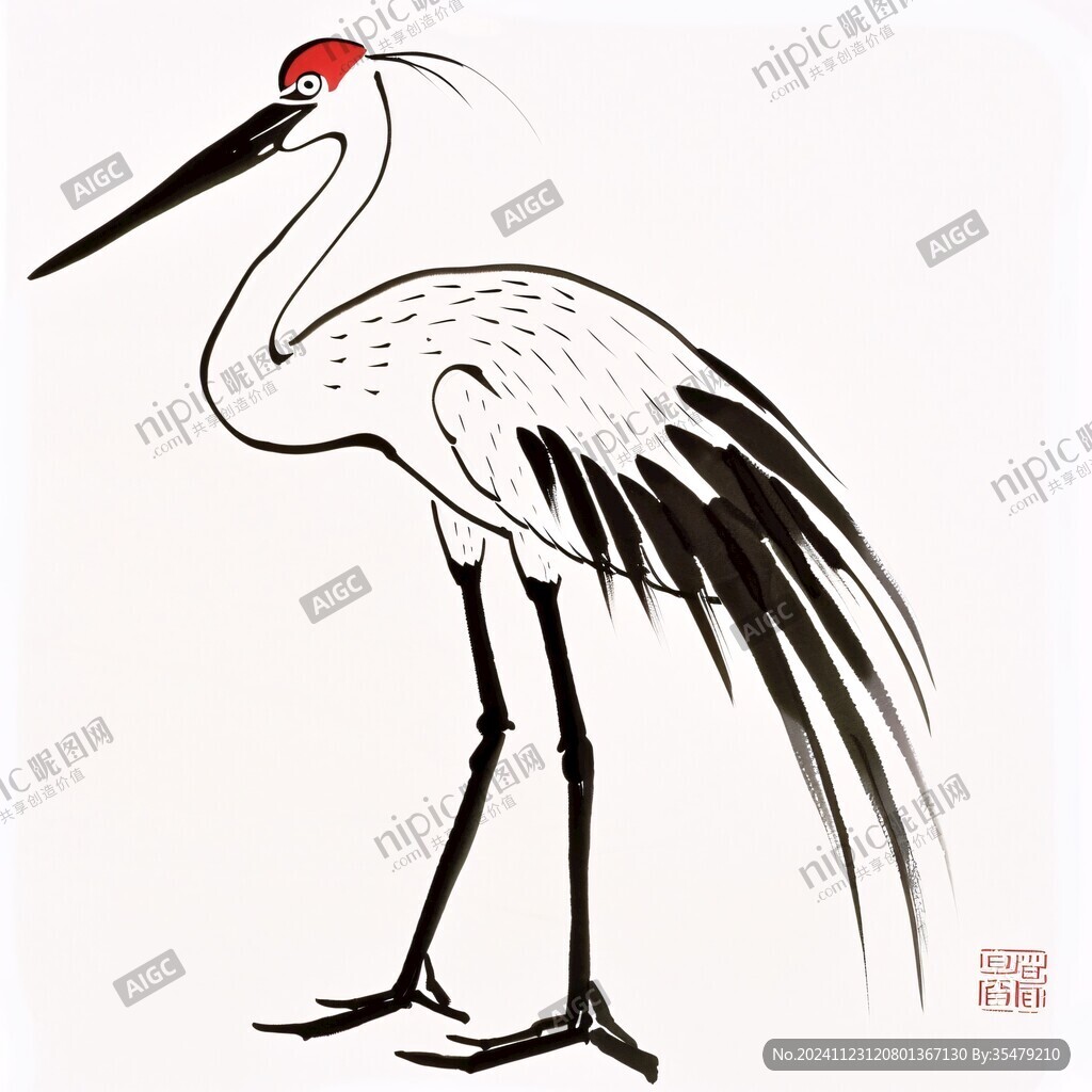 卡通手绘鹤