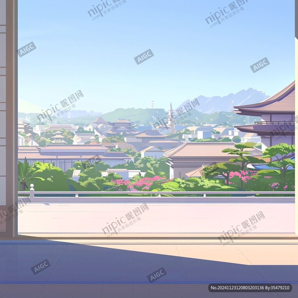 横店插画宣传背景素材