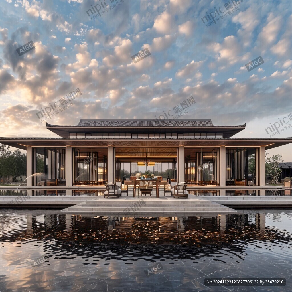 现代中式营销中心建筑