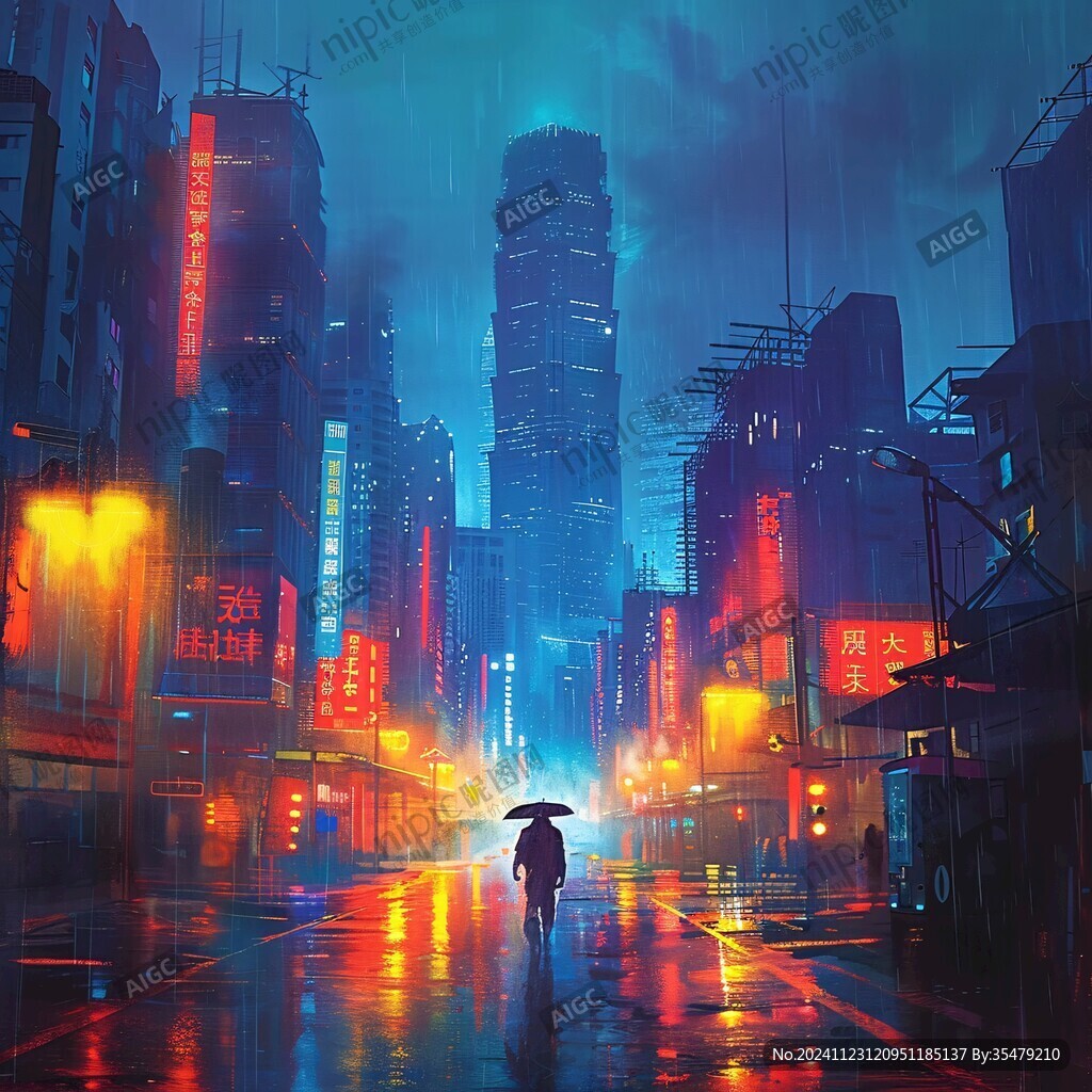 雨巷插画