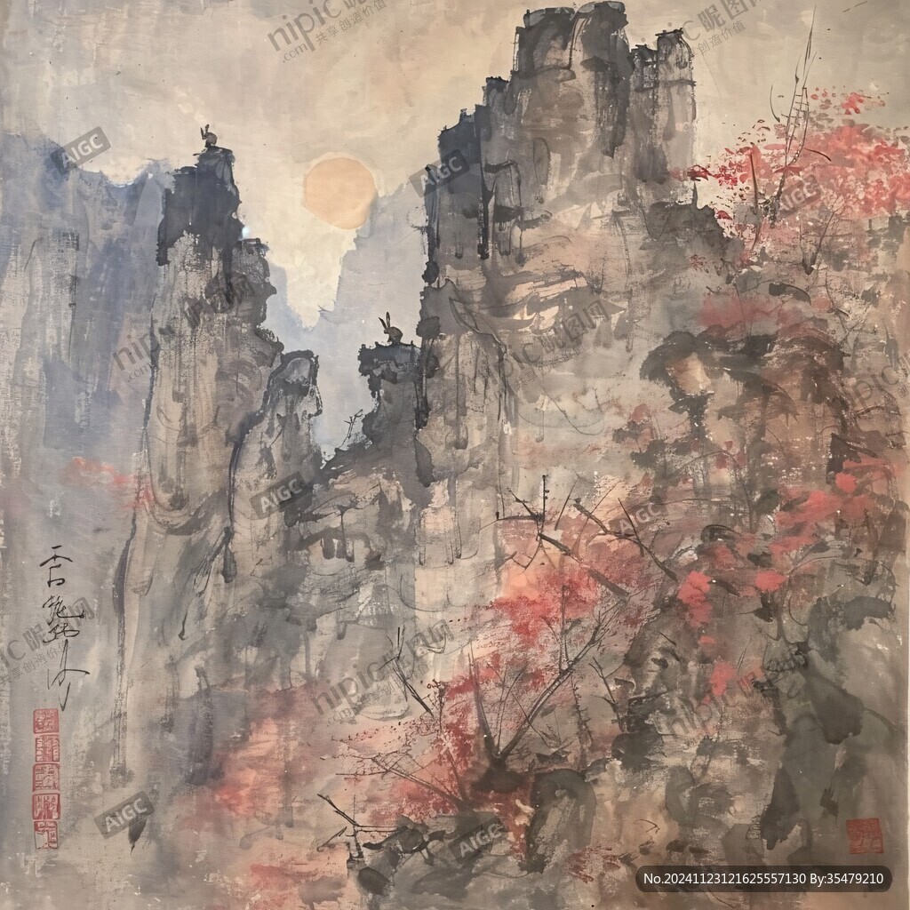 水彩蕴重阳
