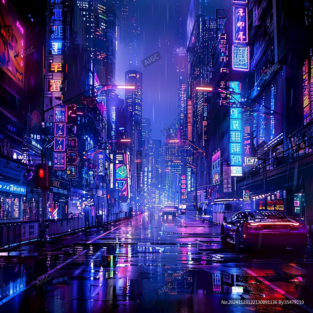 场景赛博插画