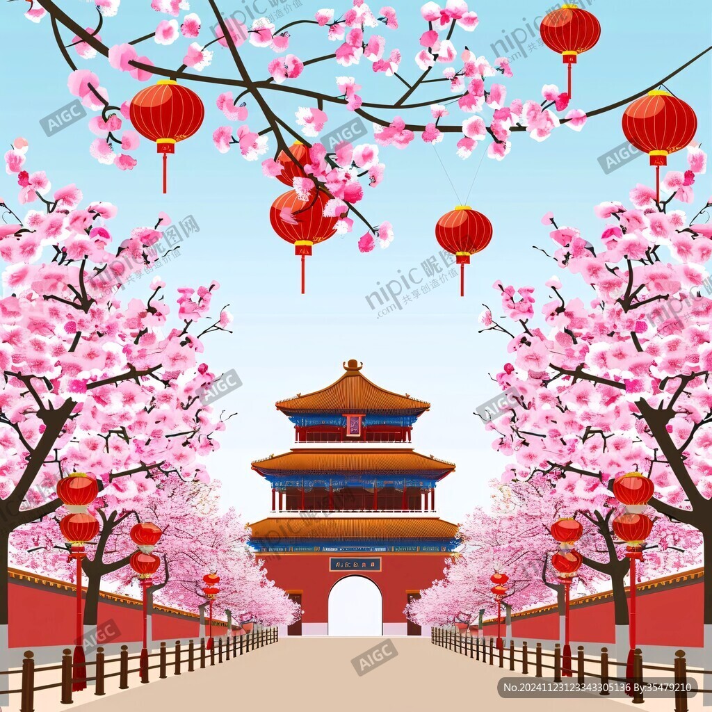故宫风景插画