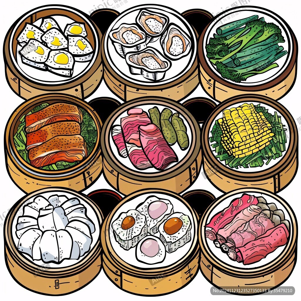 蒸笼插画