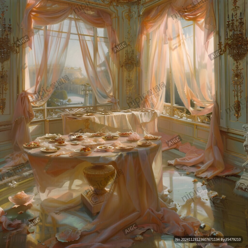 粉红宫殿插画幻想
