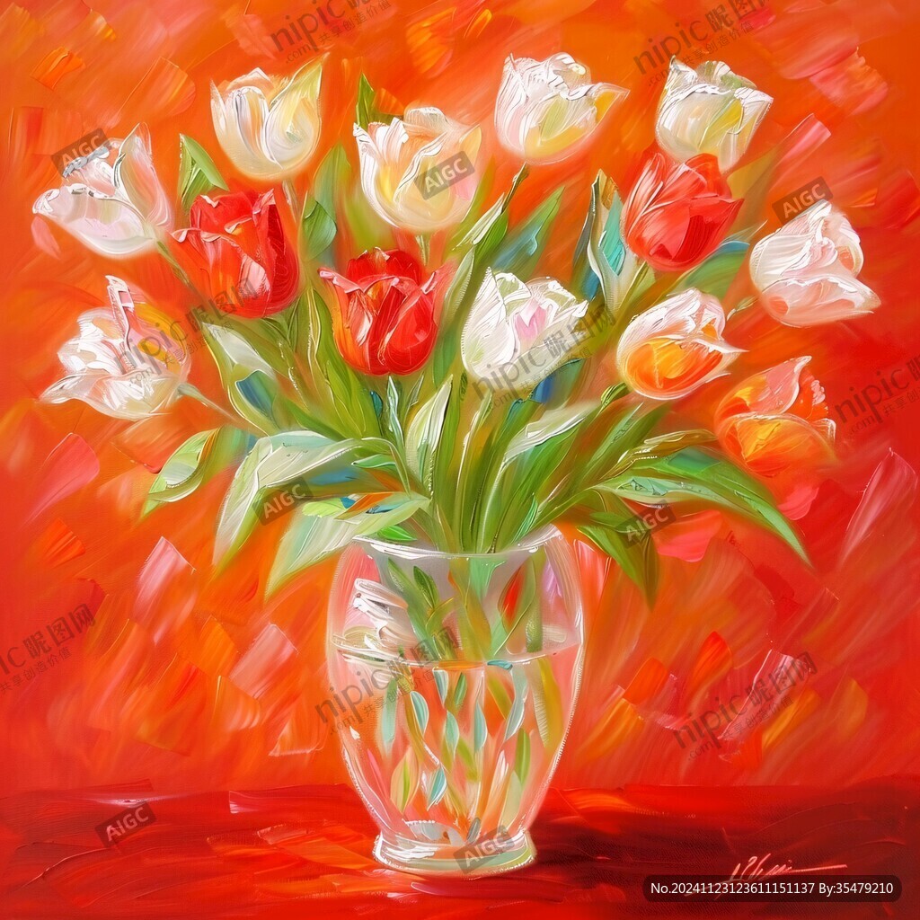花卉油画郁金香油画