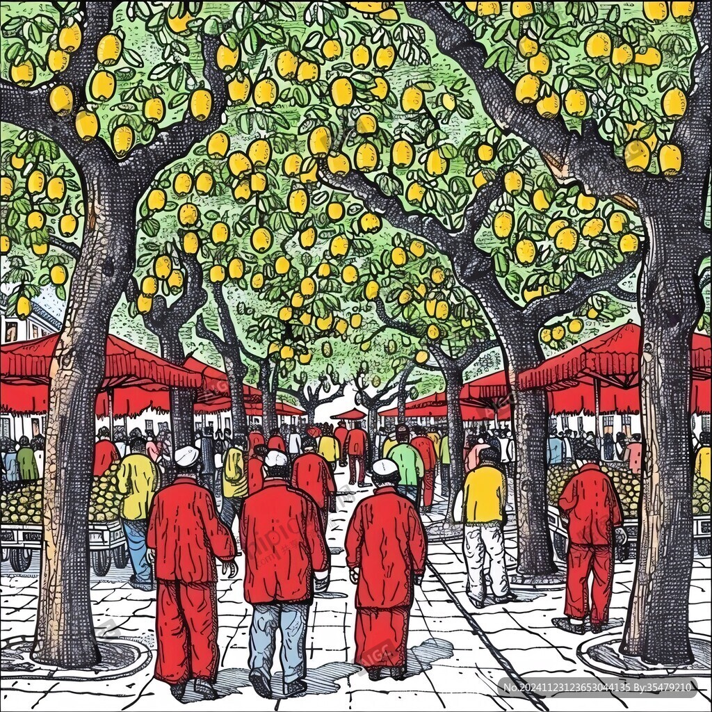 果场人物绘画