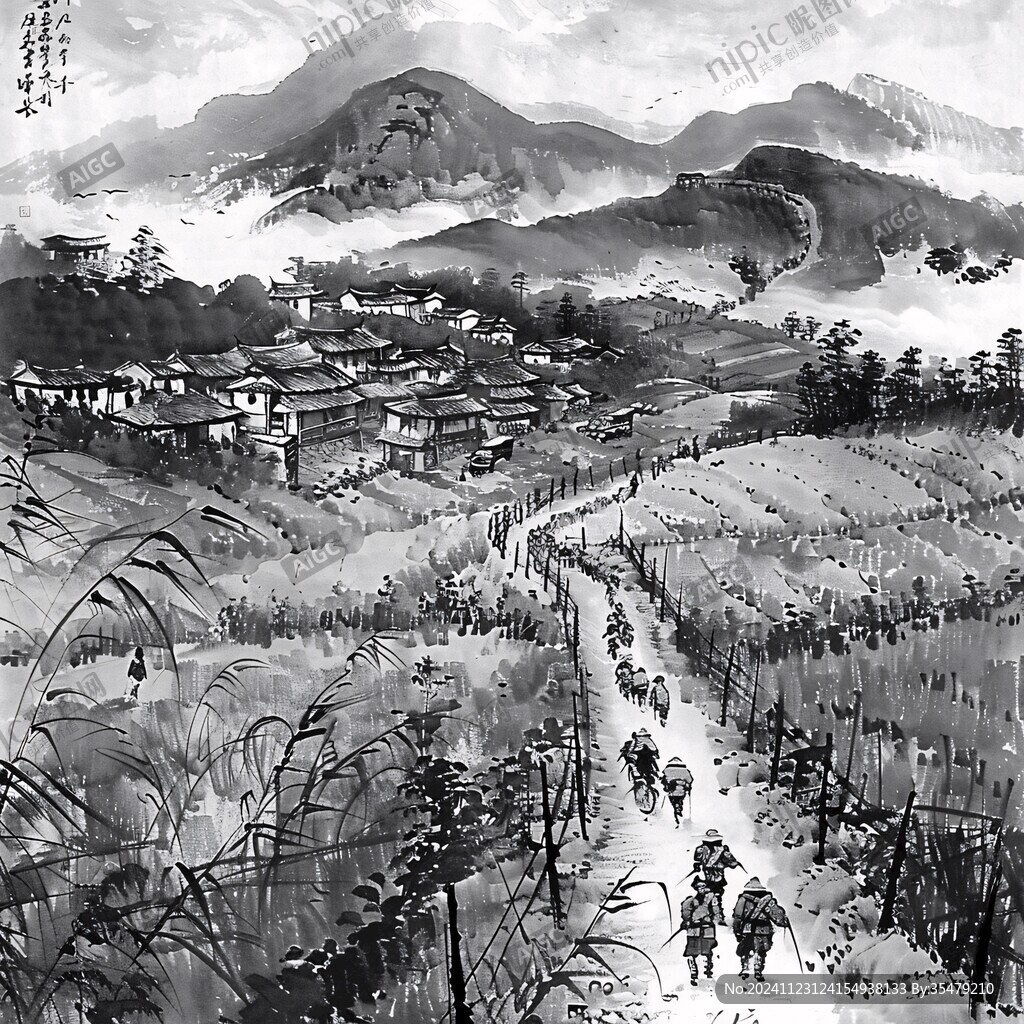 晒谷高清手绘