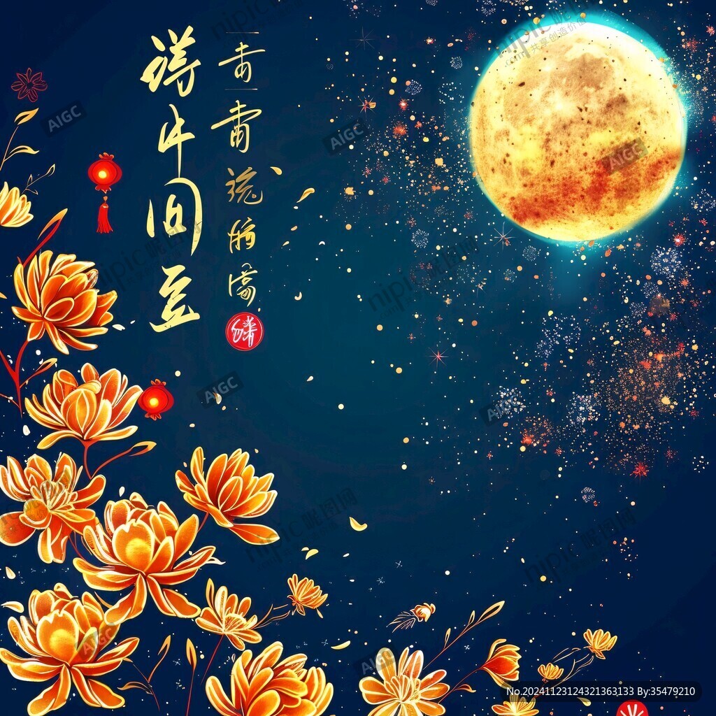 中秋墙贴素材