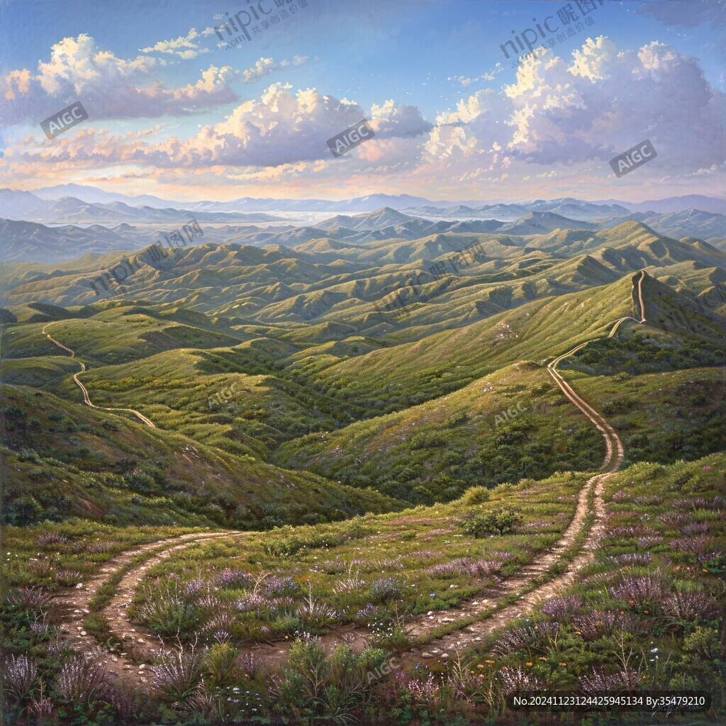 山坡以风景画装饰画