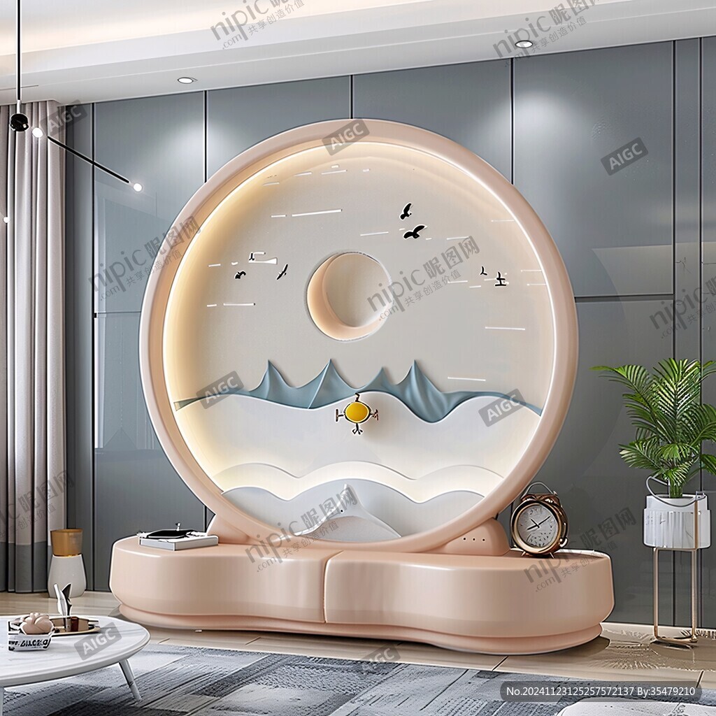 圆形意境挂画