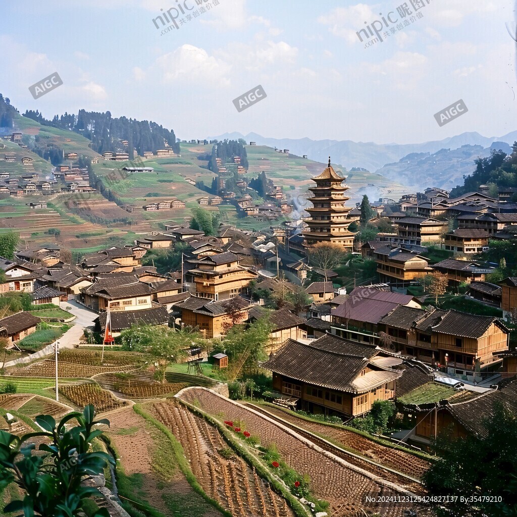 侗寨全景图