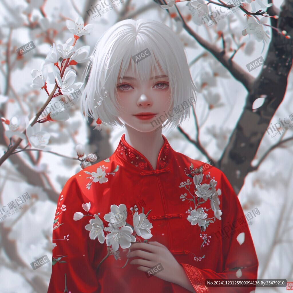 红衣少女设计古风