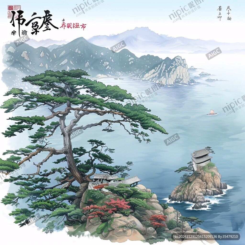 鼠绘迎客松