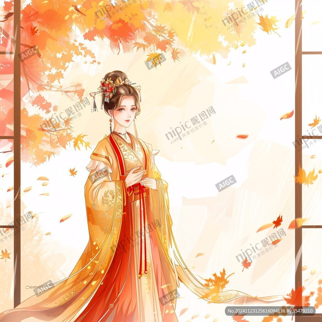 汉服美女插画