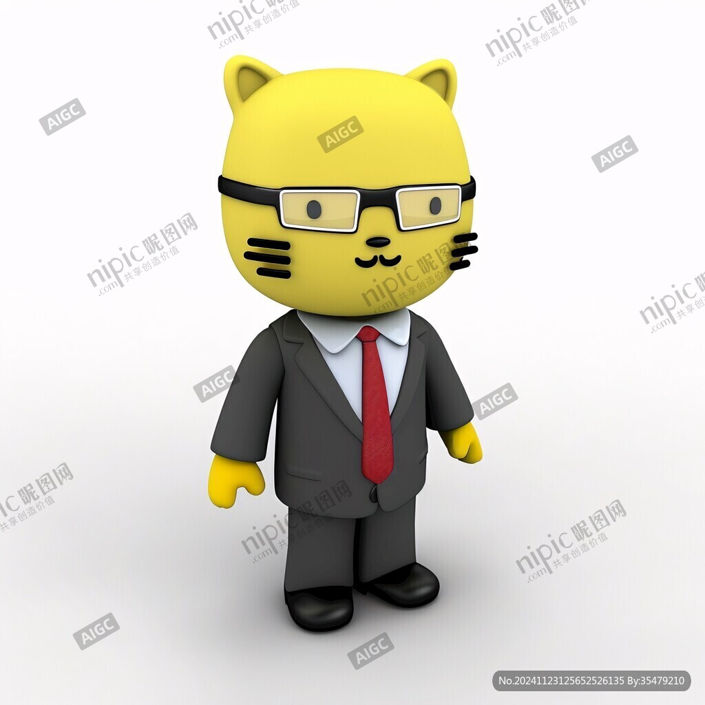 卡通猫戴眼镜的猫叔