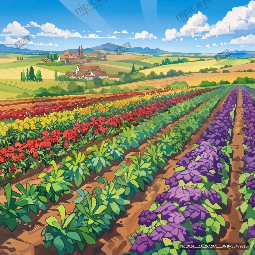 田间农业插画