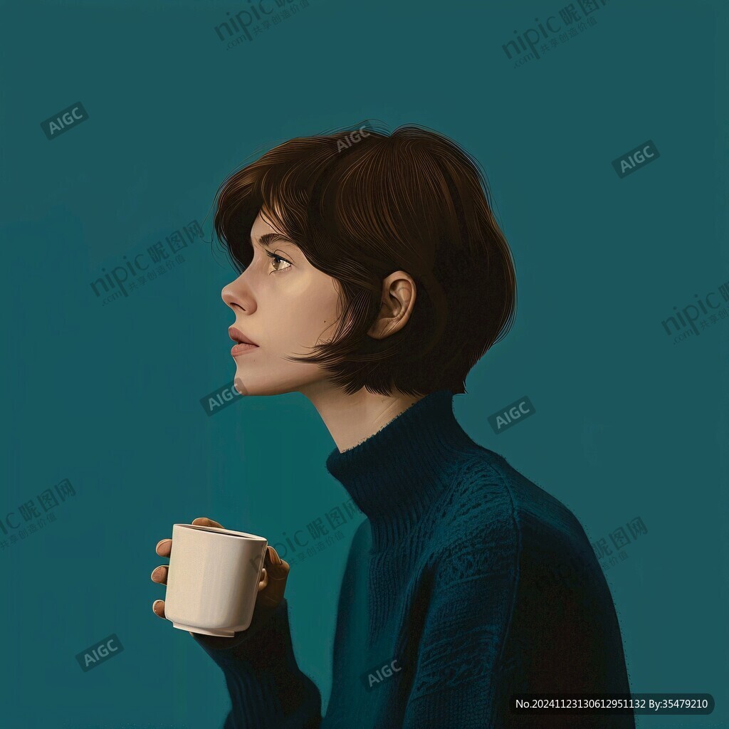 喝咖啡女生