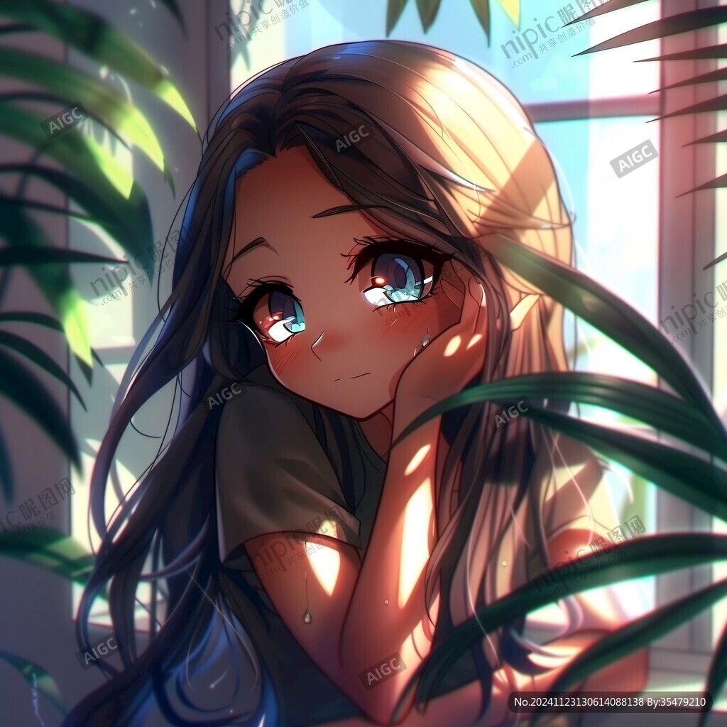 长发少女圆眼