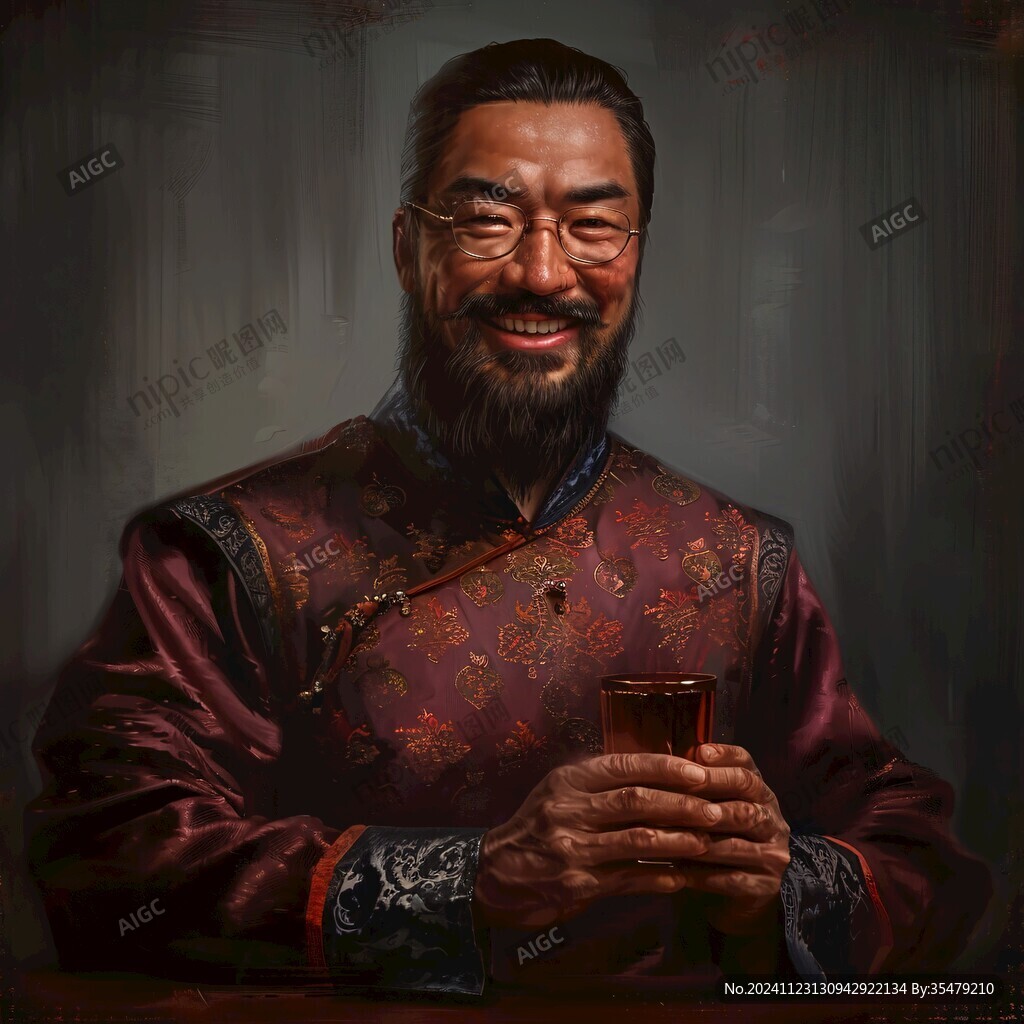 蒙古族男插画