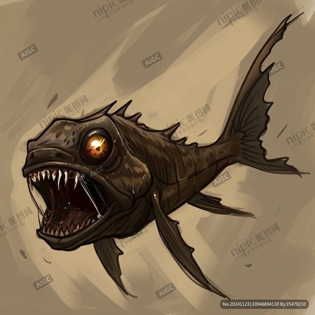 深海鱼手绘