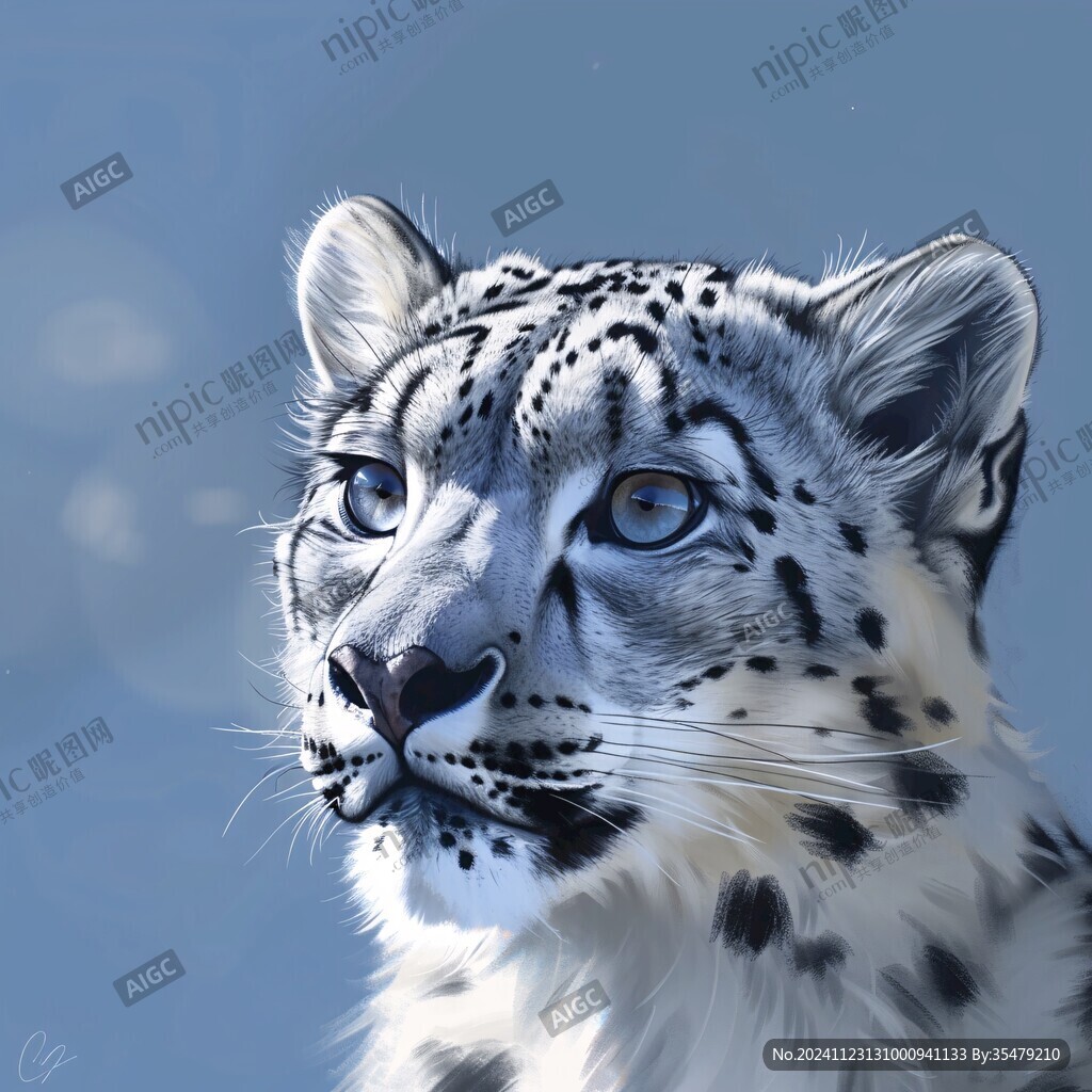 雪豹插画