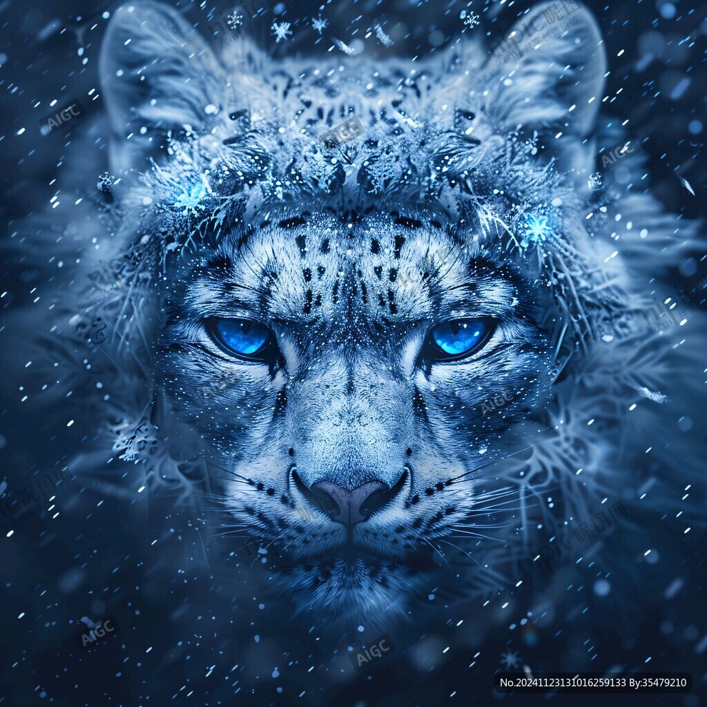 雪豹插画