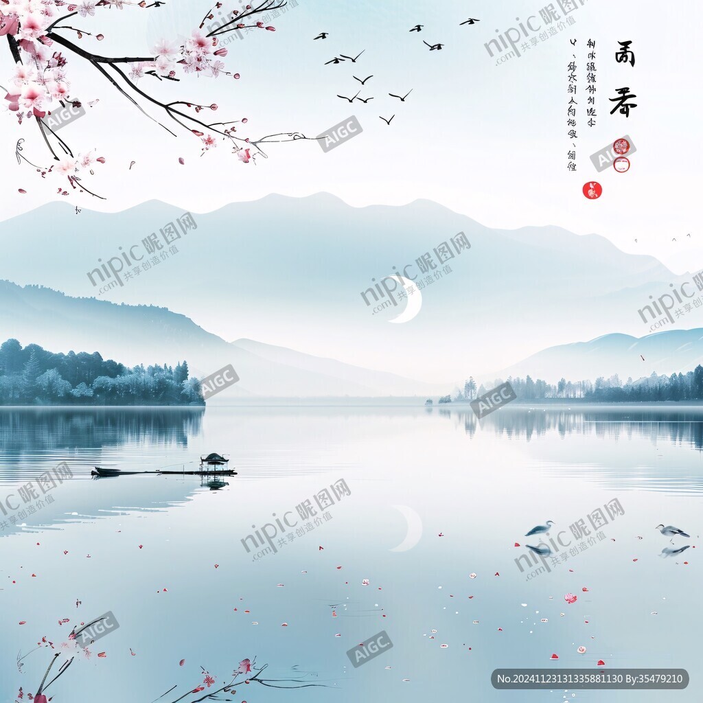 意境节气山水画