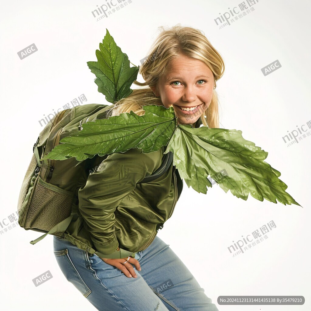 女孩采药包装