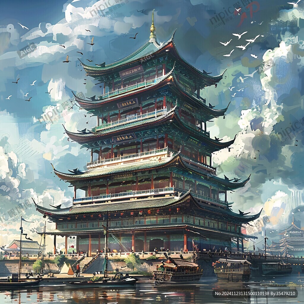 九天楼插画