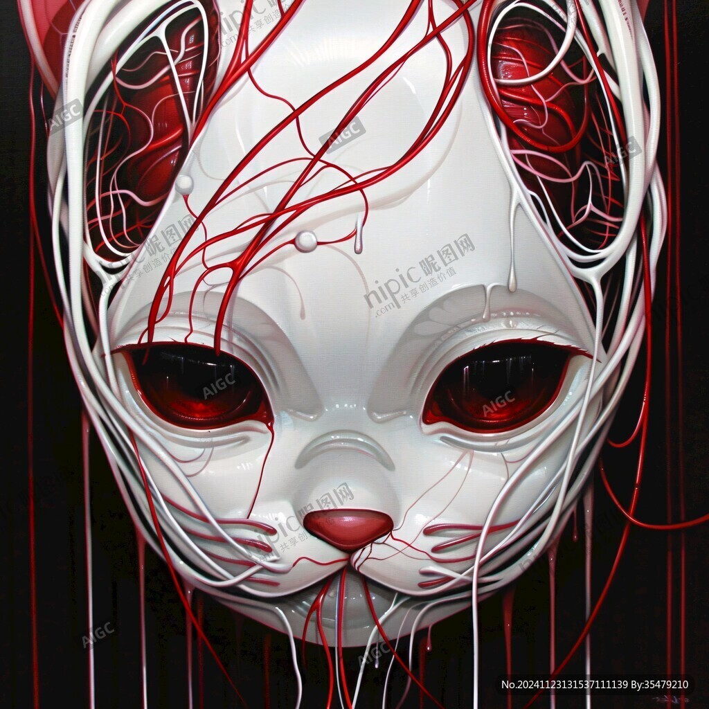 扭曲人像插画