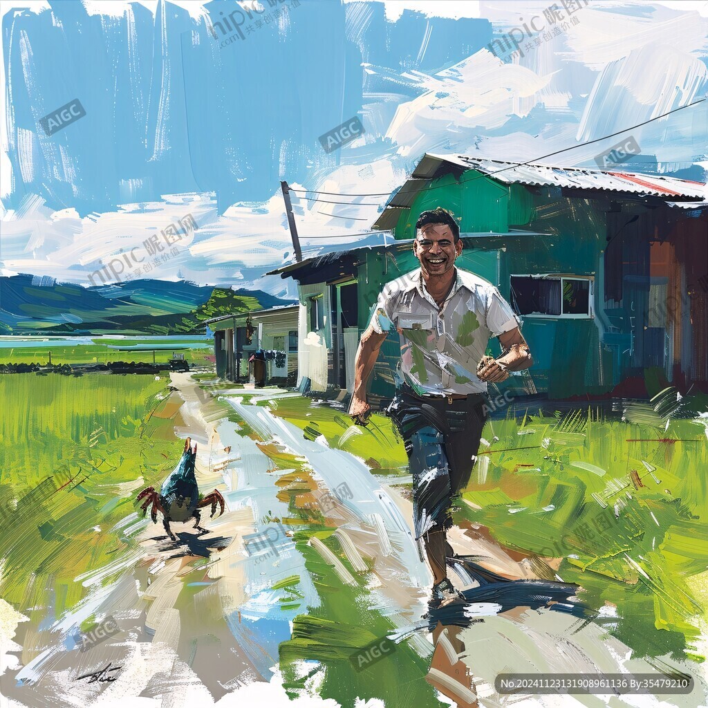 插画农村