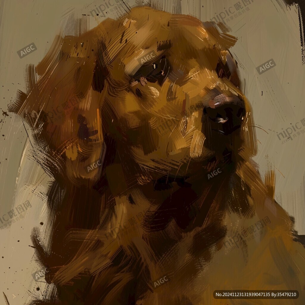 金毛犬插画