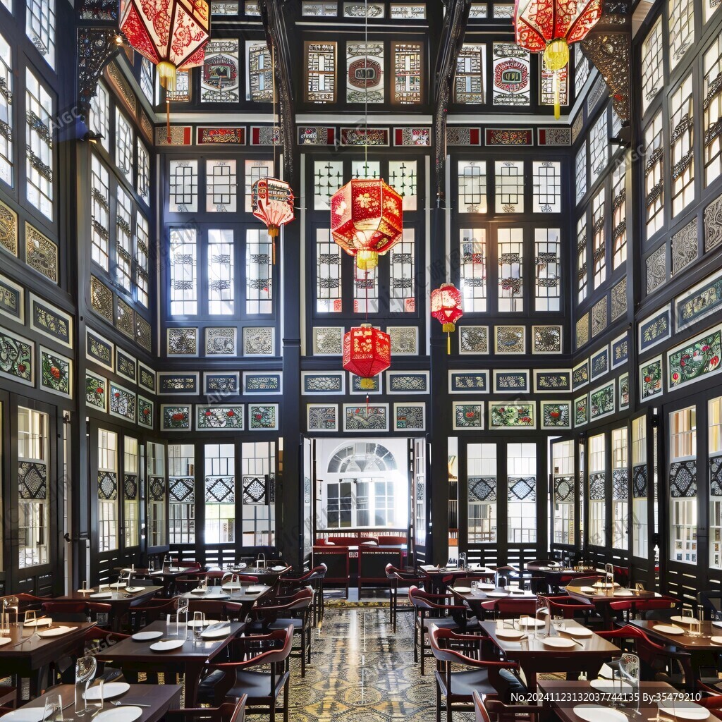 中式对称餐馆