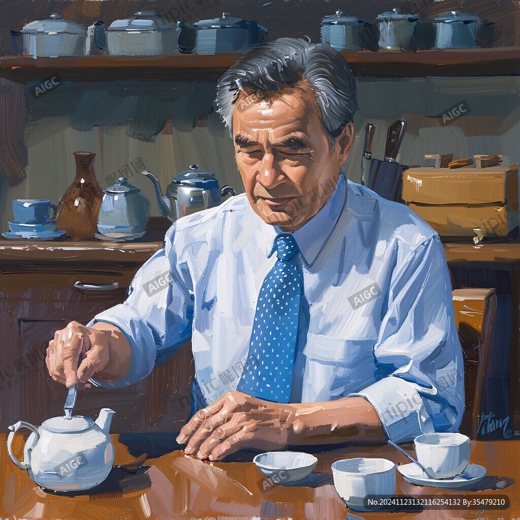 茶馆形象画