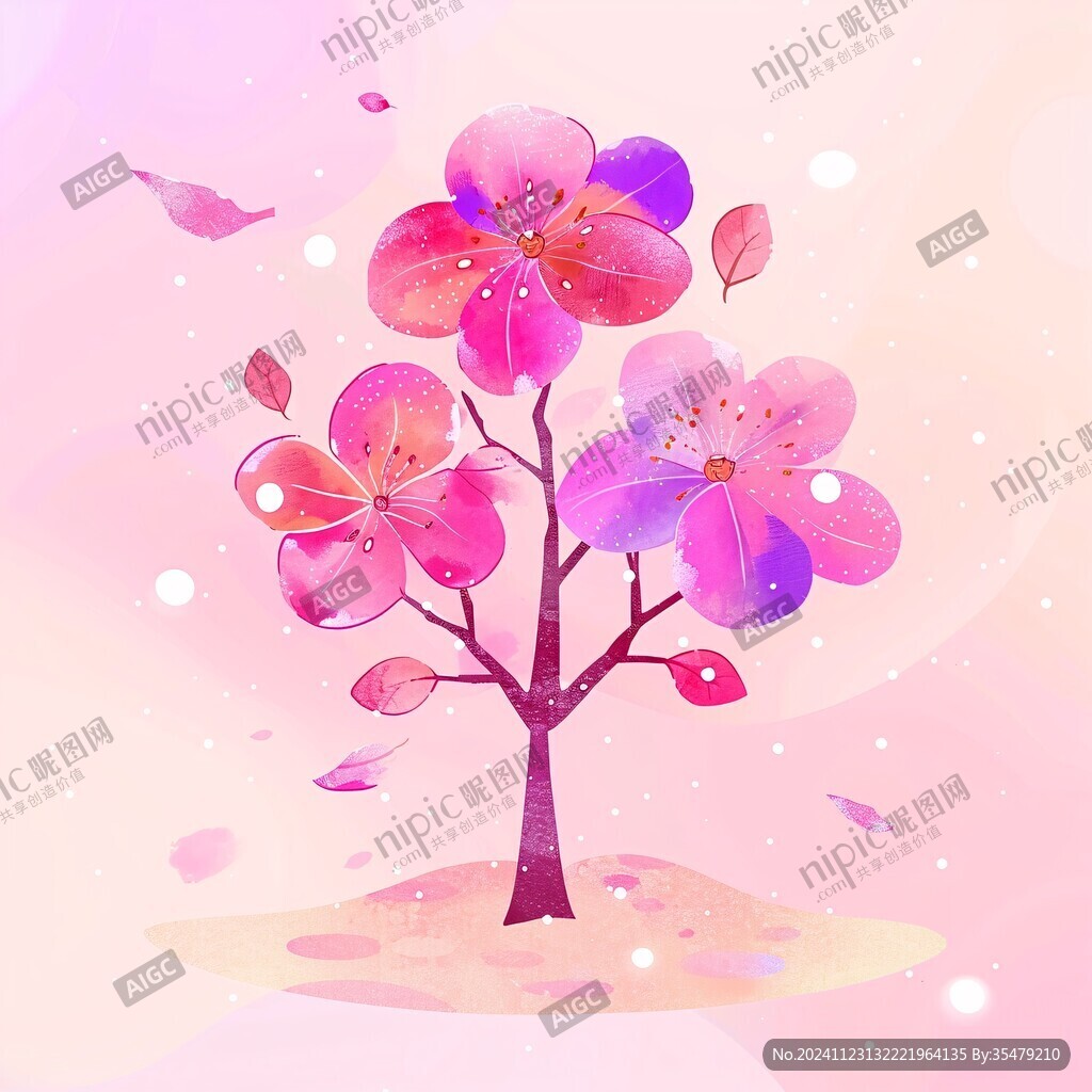 樱花树插画