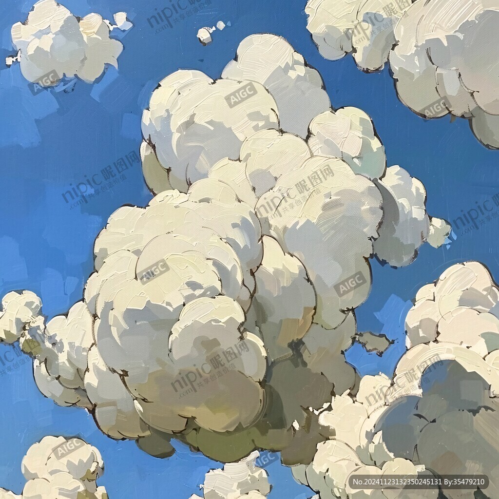动漫风格白云