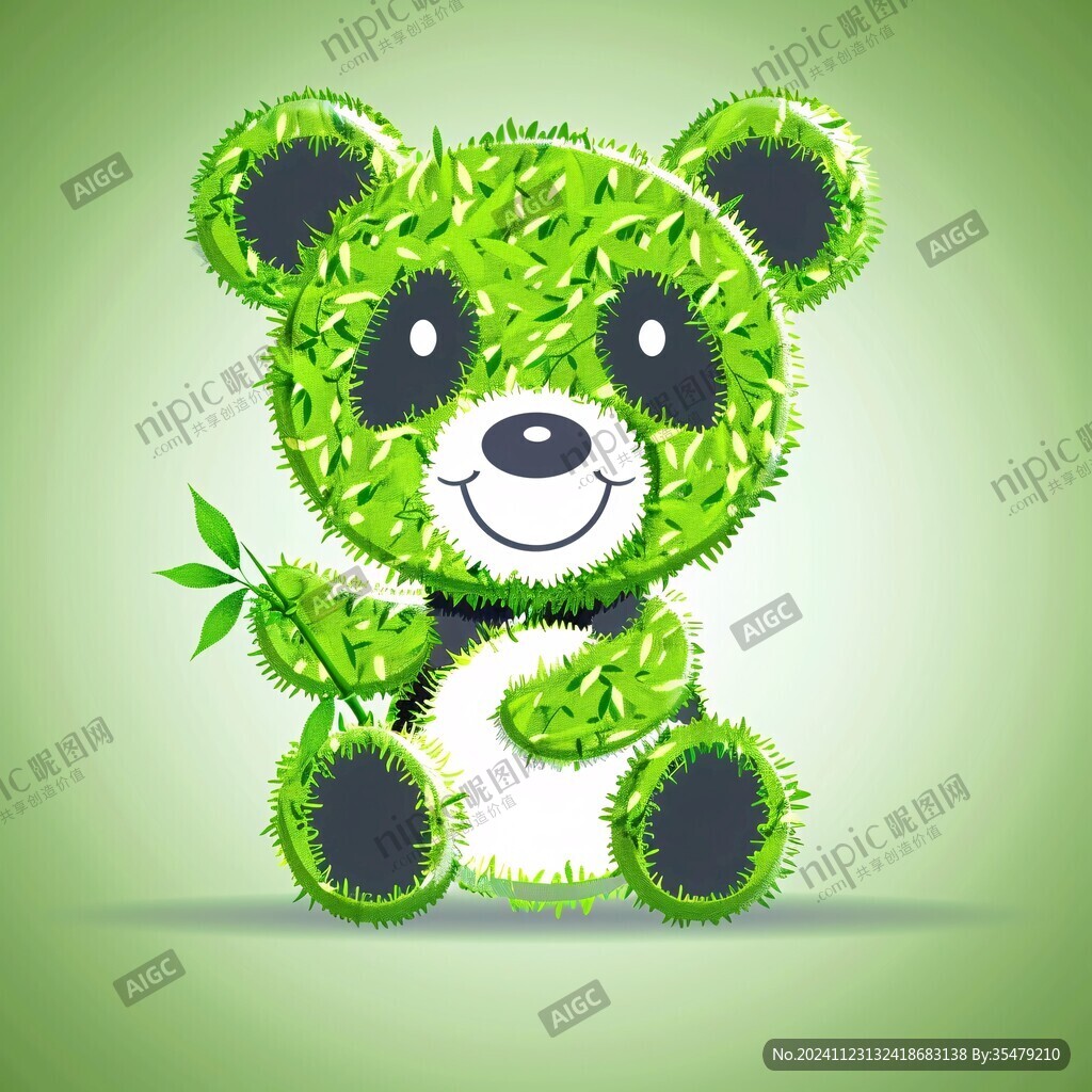 绿色卡通熊