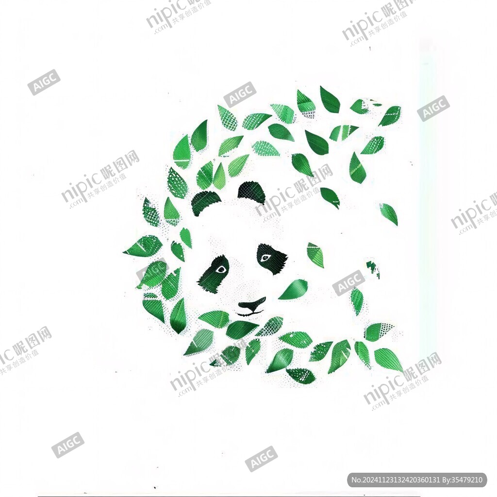 熊猫茶叶插画