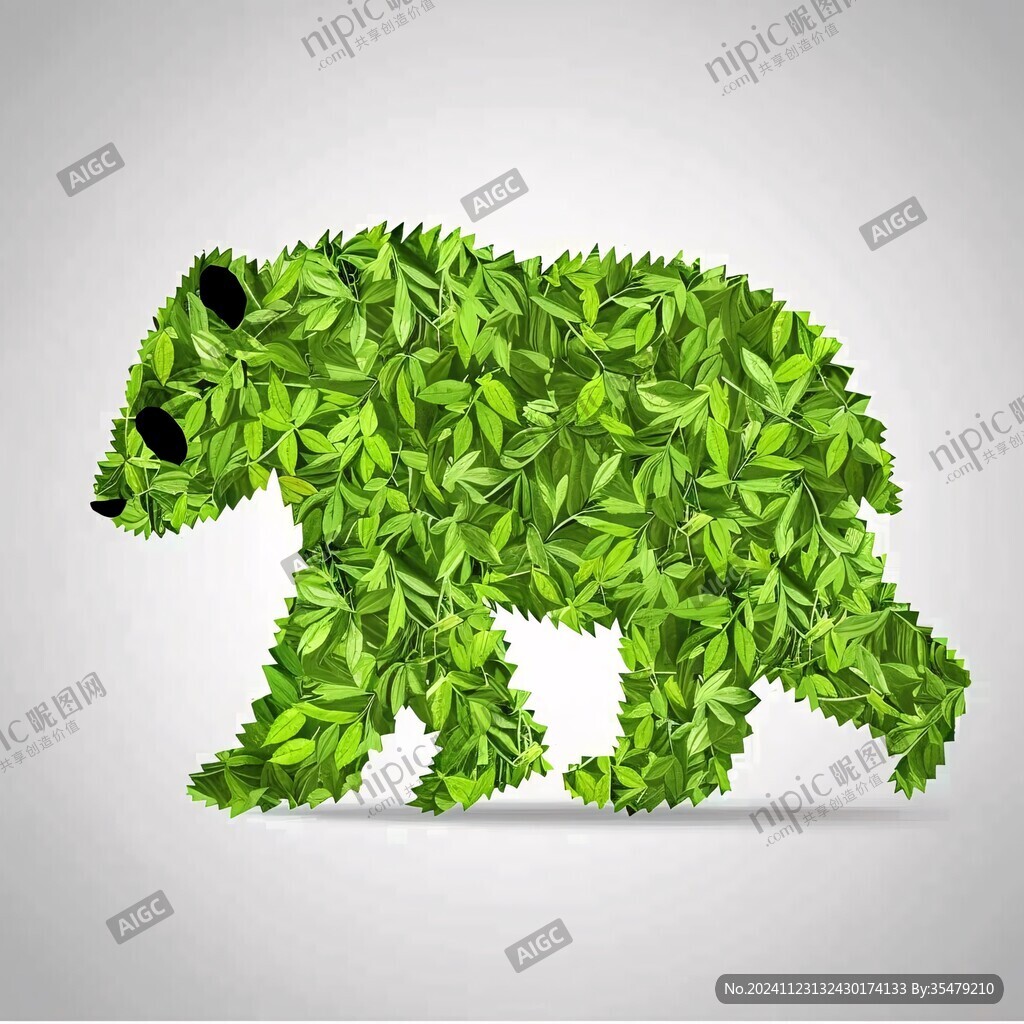 绿色植物小熊