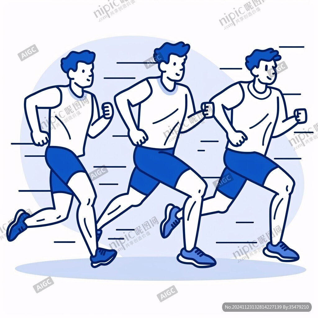 扁平风运动比赛插画