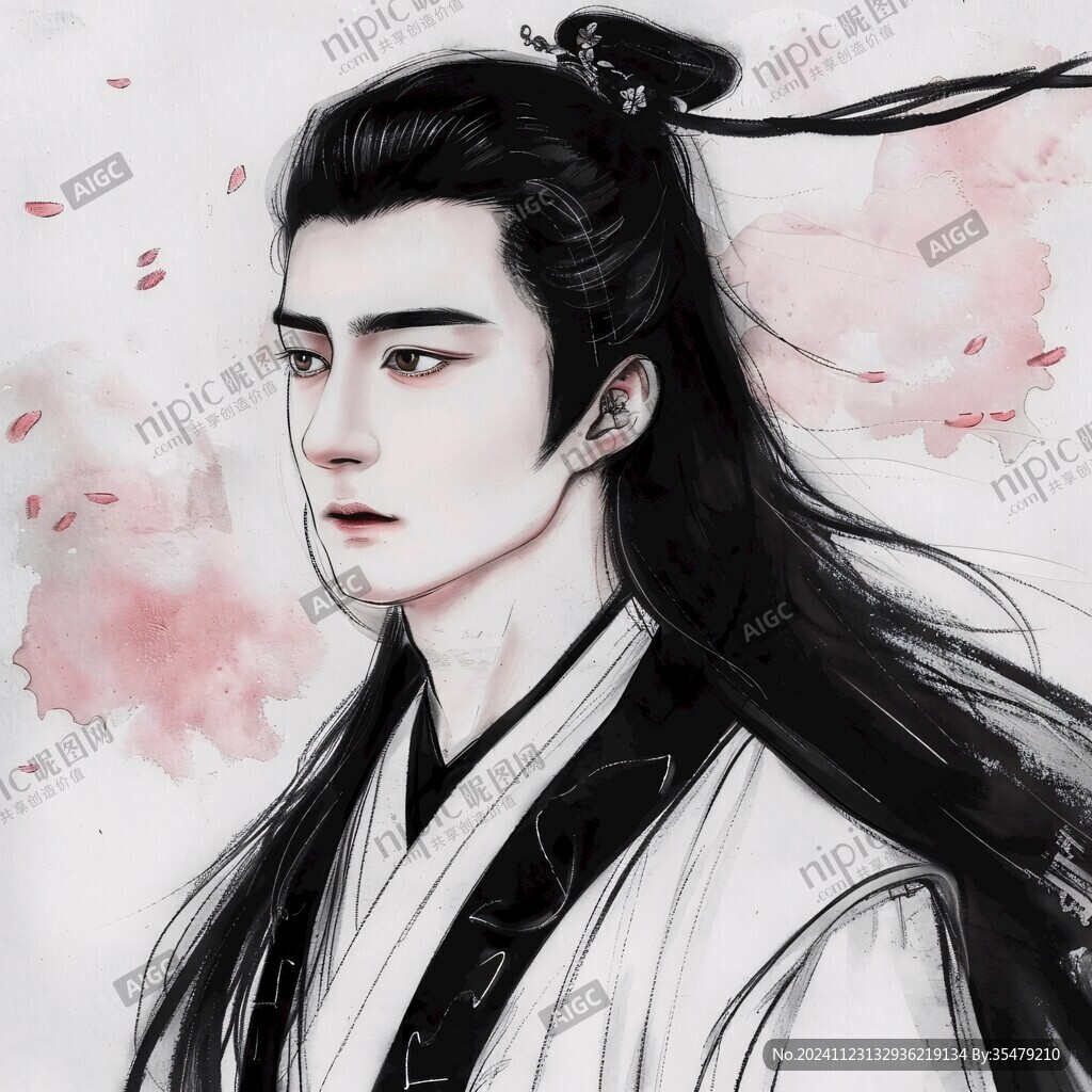 原创手绘古装美男