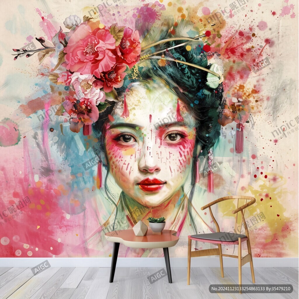 中式花旦网红墙纸