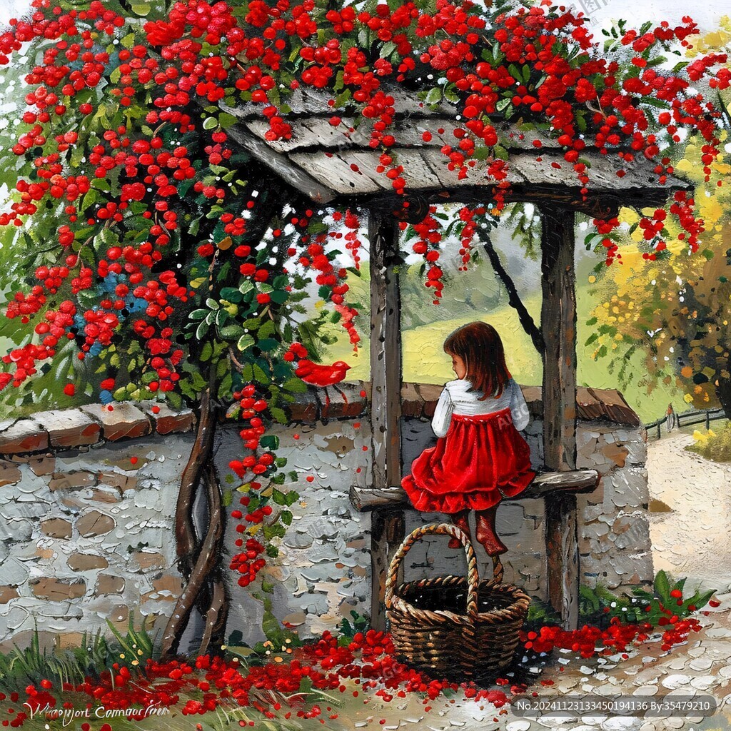 花红果壁画