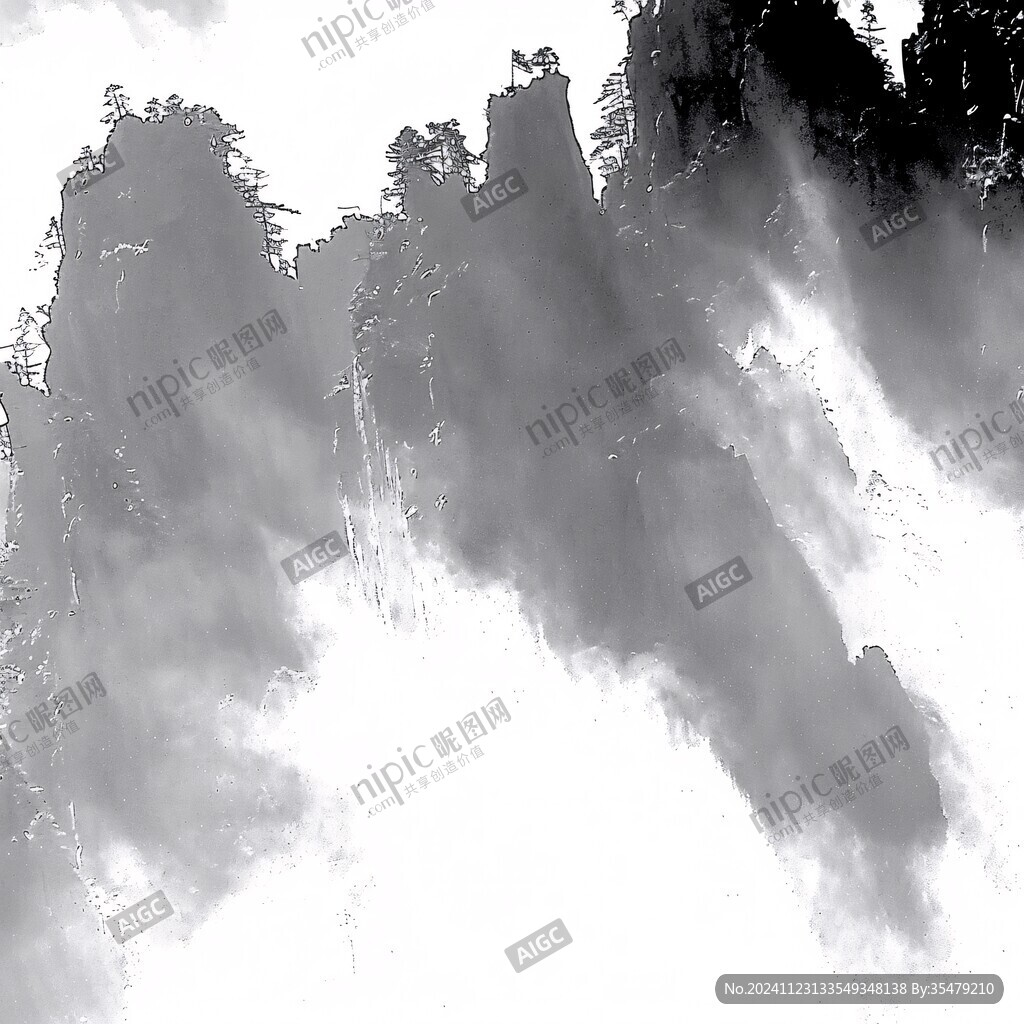 迷雾水墨画