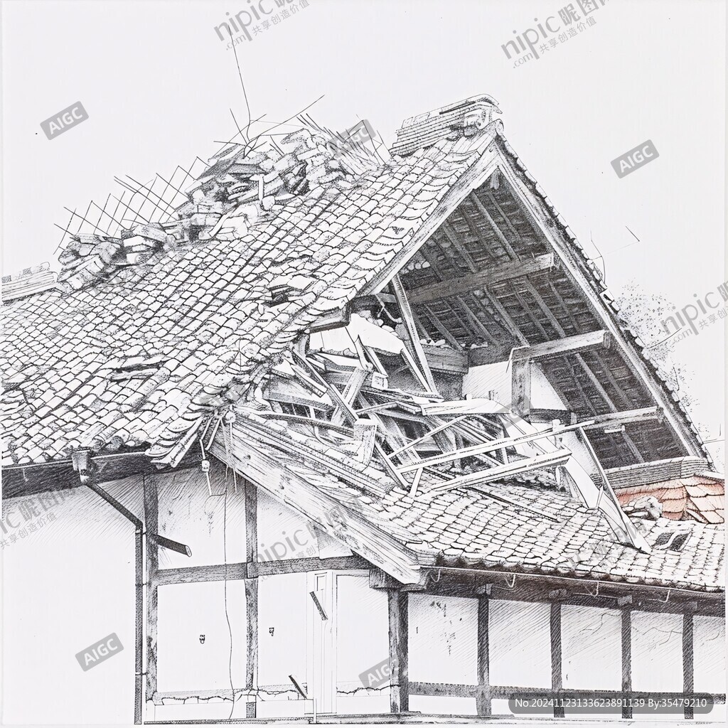 垮塌瓦房